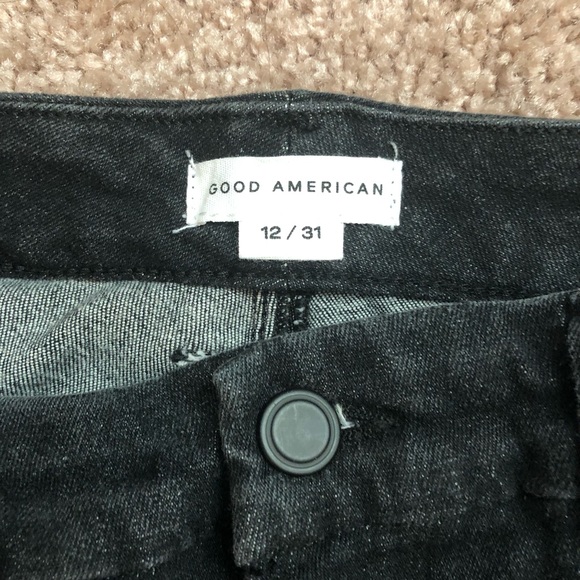 Good American Good Jeans 12 Black Raw Hem - Picture 5 of 12